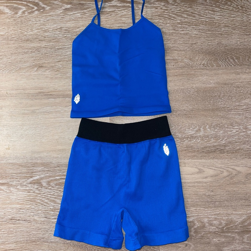 Free People Movement “Strappy Back Tighten up Tank” and “Prajna Lo” Shorts